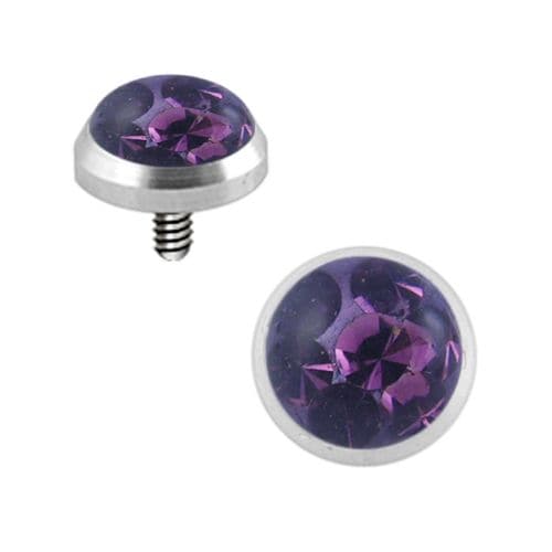 G23 Titanium Crystal Stone Dermal Anchor Top - Monster Piercing