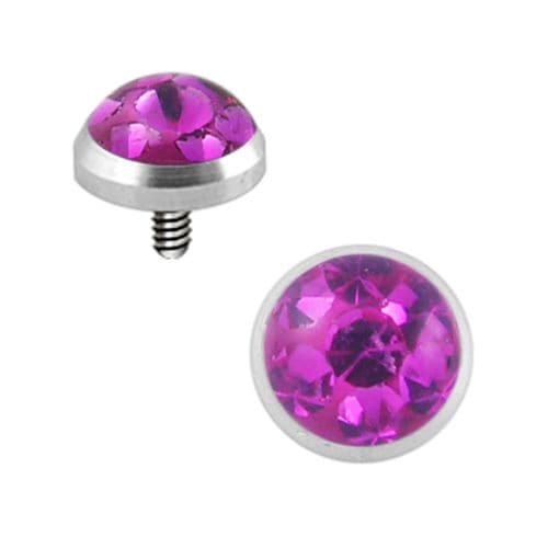G23 Titanium Crystal Stone Dermal Anchor Top - Monster Piercing