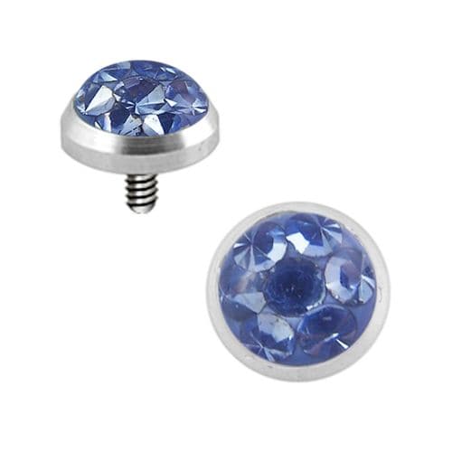 G23 Titanium Crystal Stone Dermal Anchor Top - Monster Piercing