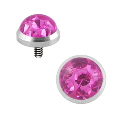 G23 Titanium Crystal Stone Dermal Anchor Top - Monster Piercing