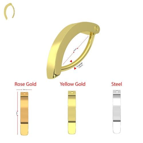 316L Surgical Steel Classic Reverse Curved Clicker Belly Ring - Monster Piercing