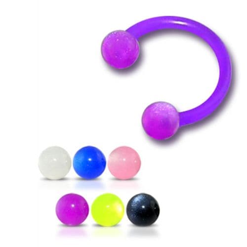 UV Circular Barbell With Glossy UV Balls (Pack of 10) - Monster Piercing