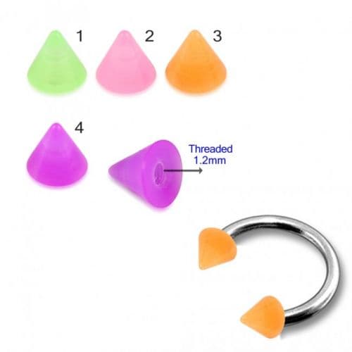 316L Surgical Steel Circular Barbell With 5 Colour UV Cones (Pack of 10) - Monster Piercing