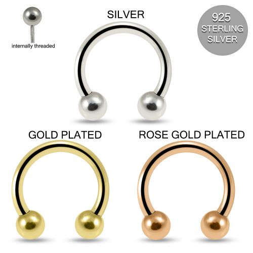 925 Sterling Silver Circular Barbell with Ball Nose Jewellery Silver Silver / 6mm Silver / 8mm Silver / 10mm Gold / 6mm Gold / 8mm Gold / 10mm Rose Gold / 6mm Rose Gold / 8mm Rose Gold / 10mm