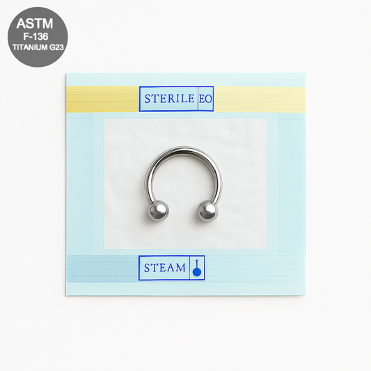 EO Gas Sterilised G23 Titanium Circular Barbell with Ball - Monster Piercing