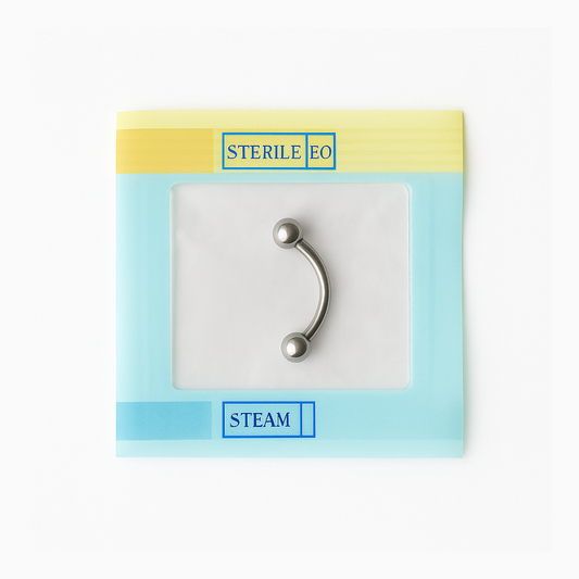 EO Gas Sterilised 316L Surgical Steel Externally Threaded Ball End Curved Bar - Monster Piercing