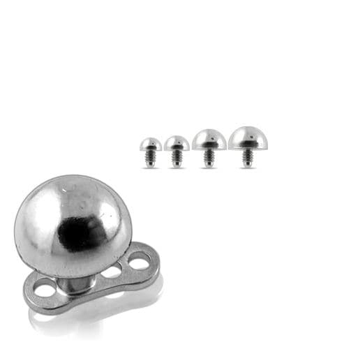 G23 Titanium Base Dermal Anchors with Half Ball - Monster Piercing