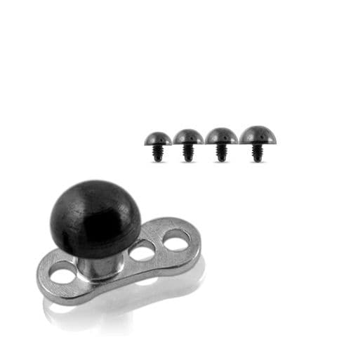 G23 Titanium Base Dermal Anchors with Half Ball - Monster Piercing