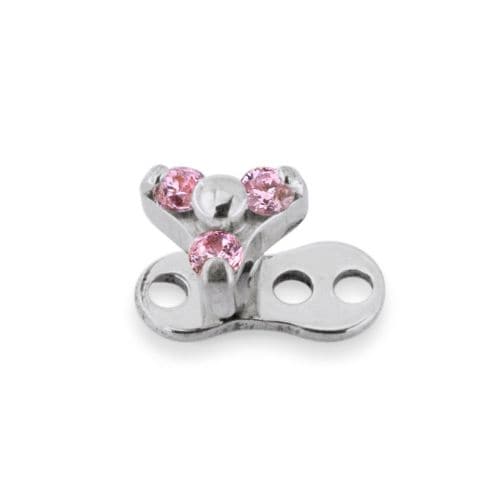 G23 Titanium Zircon Jewelled Micro Dermal Anchor Top - Monster Piercing