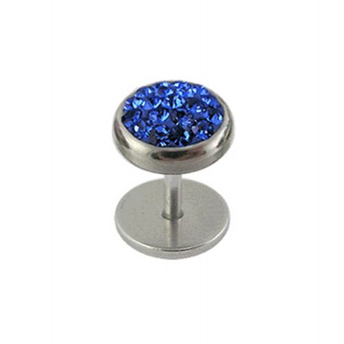 316L Surgical Steel Multi Crystal Jewelled Fake Ear Plug - Monster Piercing