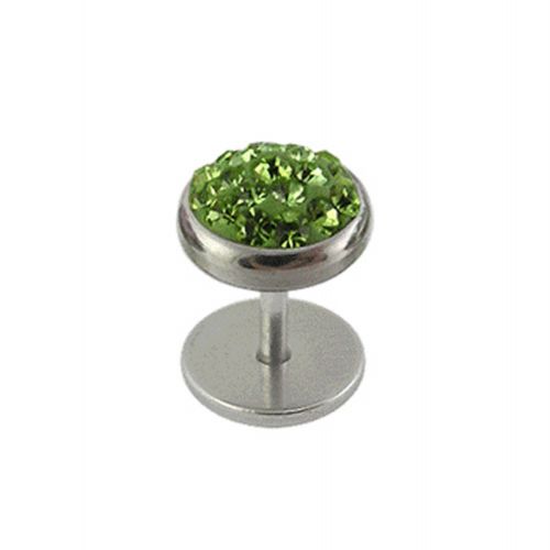 316L Surgical Steel Multi Crystal Jewelled Fake Ear Plug - Monster Piercing