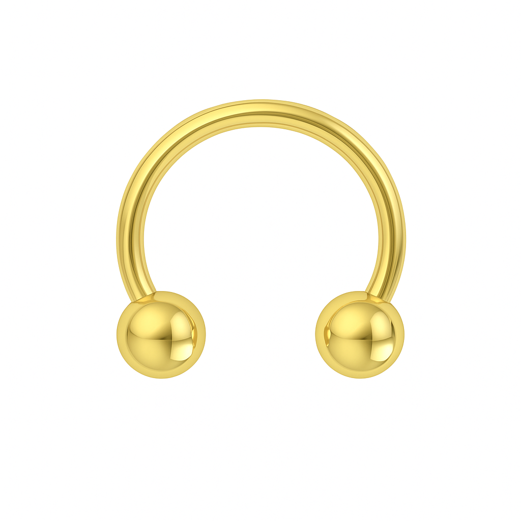 14K Gold Internally Threaded Circular Barbell - Monster Piercing