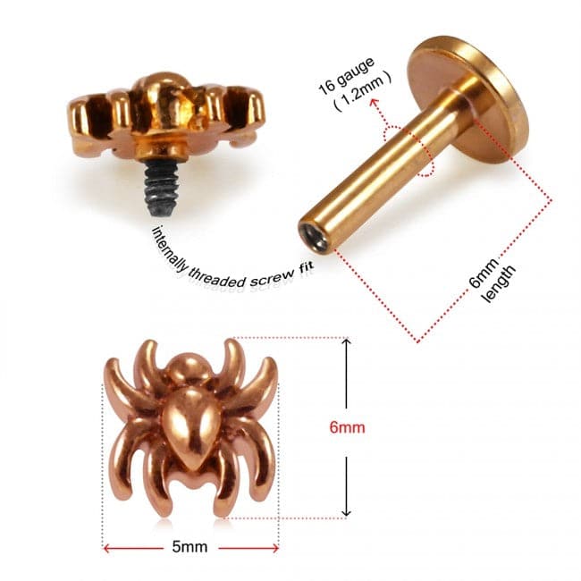 316L Surgical Steel Spider Cartilage Stud - Monster Piercing