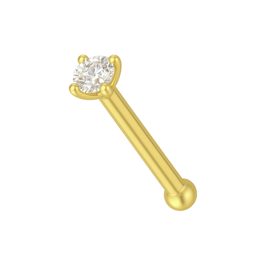 9K Gold Claw Set Round Lab Grown Diamond Nose Bone - Monster Piercing