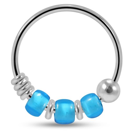 925 Sterling Silver Triple Bead Hoop Ring (Sold as Piece) 1 1 2 3 4 5 6 7 8 9 10