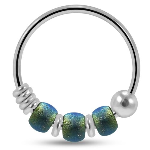 925 Sterling Silver Triple Bead Hoop Ring (Sold as Piece) 1 1 2 3 4 5 6 7 8 9 10