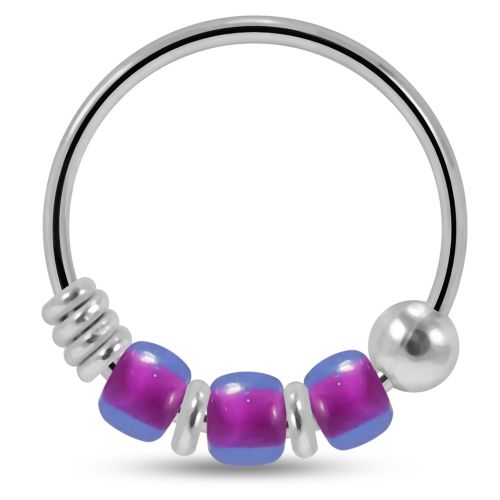 925 Sterling Silver Triple Bead Hoop Ring (Sold as Piece) 1 1 2 3 4 5 6 7 8 9 10