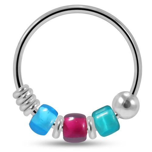 925 Sterling Silver Triple Bead Hoop Ring (Sold as Piece) 1 1 2 3 4 5 6 7 8 9 10