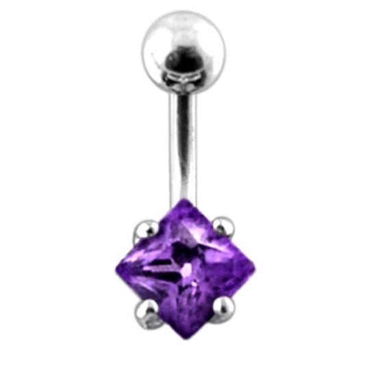 925 Sterling Silver Jewelled Star Design Belly Ring - Monster Piercing