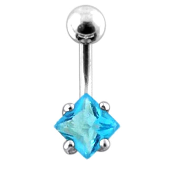 925 Sterling Silver Jewelled Star Design Belly Ring - Monster Piercing