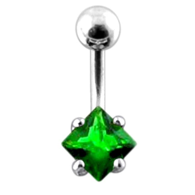 925 Sterling Silver Jewelled Star Design Belly Ring - Monster Piercing