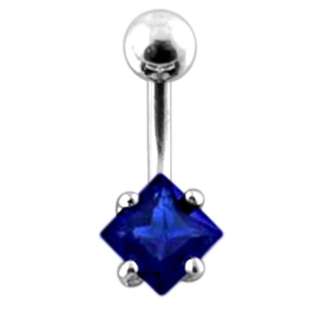 925 Sterling Silver Jewelled Star Design Belly Ring - Monster Piercing