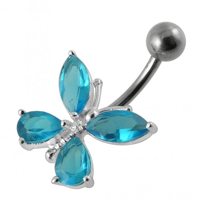 Fancy Jewelled Butterfly Navel Ring - Monster Piercing