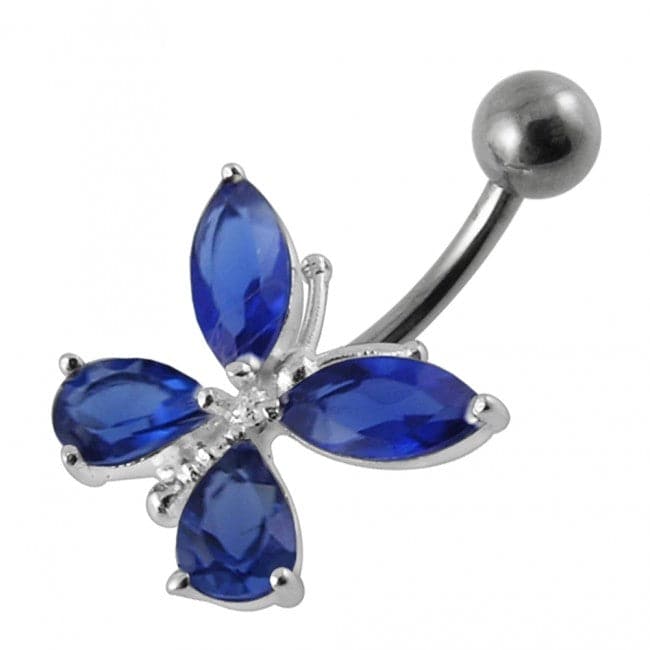 Fancy Jewelled Butterfly Navel Ring - Monster Piercing