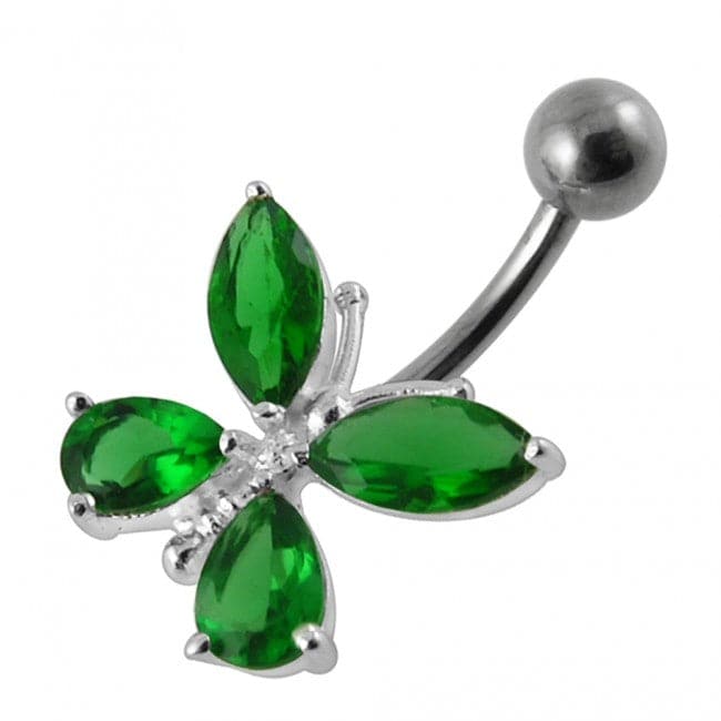Fancy Jewelled Butterfly Navel Ring - Monster Piercing