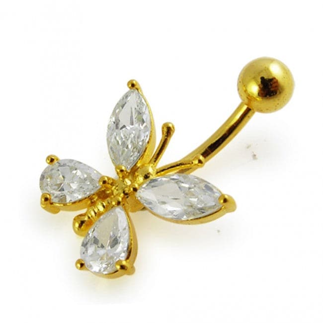 Fancy Jewelled Butterfly Navel Ring - Monster Piercing