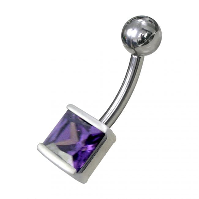 925 Sterling Silver Fancy Jewelled Non-Moving Navel Ring - Monster Piercing