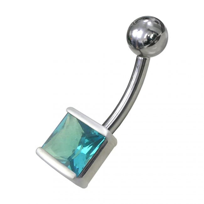 925 Sterling Silver Fancy Jewelled Non-Moving Navel Ring - Monster Piercing