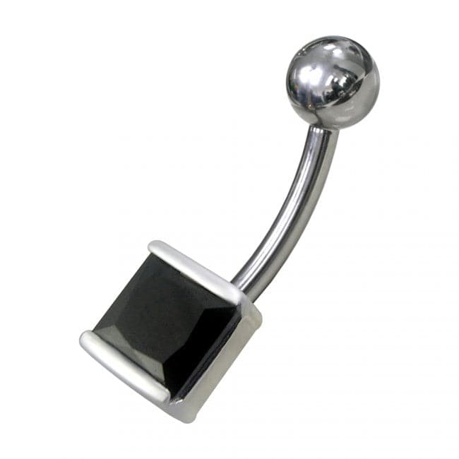 925 Sterling Silver Fancy Jewelled Non-Moving Navel Ring - Monster Piercing