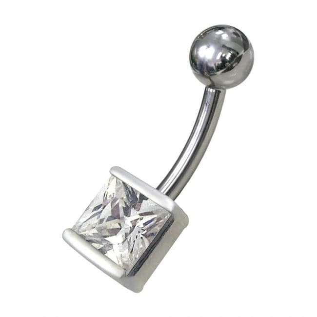925 Sterling Silver Fancy Jewelled Non-Moving Navel Ring - Monster Piercing