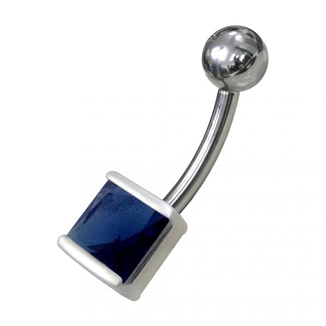 925 Sterling Silver Fancy Jewelled Non-Moving Navel Ring - Monster Piercing