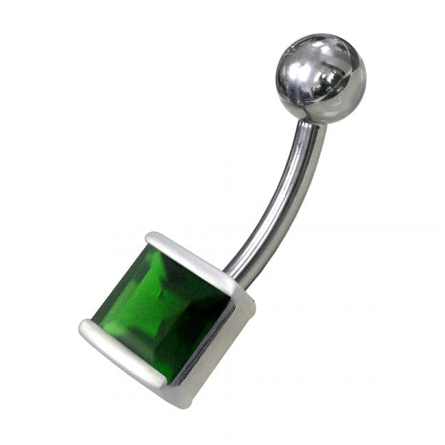 925 Sterling Silver Fancy Jewelled Non-Moving Navel Ring - Monster Piercing