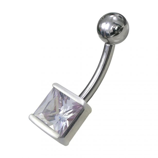 925 Sterling Silver Fancy Jewelled Non-Moving Navel Ring - Monster Piercing