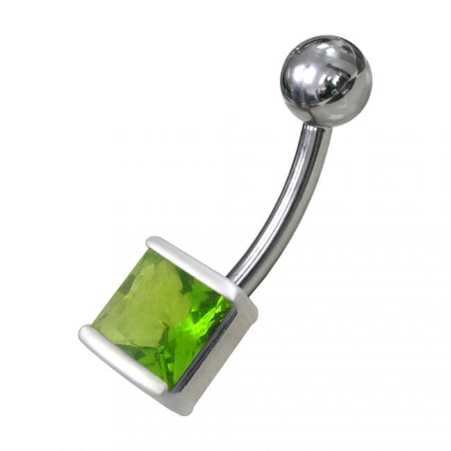 925 Sterling Silver Fancy Jewelled Non-Moving Navel Ring - Monster Piercing