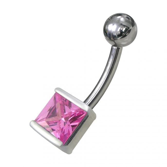 925 Sterling Silver Fancy Jewelled Non-Moving Navel Ring - Monster Piercing