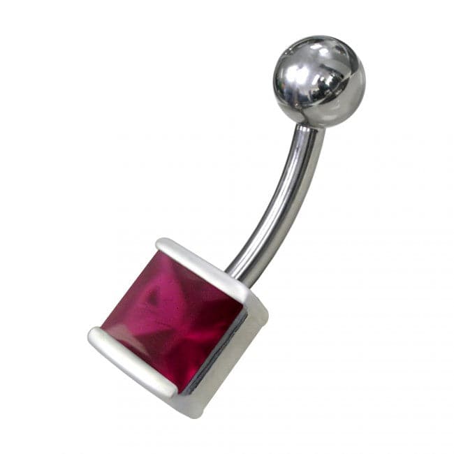 925 Sterling Silver Fancy Jewelled Non-Moving Navel Ring - Monster Piercing