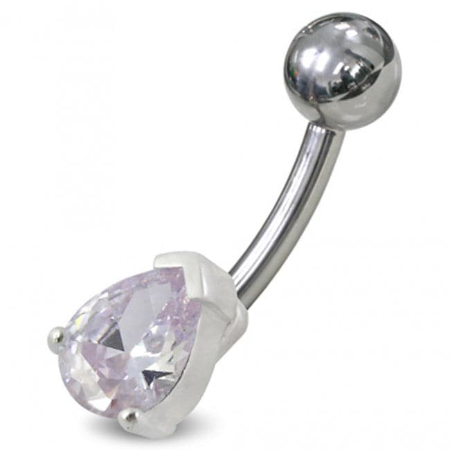 925 Sterling Silver Fancy Jewelled Non-Moving Banana Bar Navel Ring - Monster Piercing