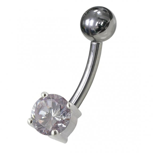 925 Sterling Silver Fancy Jewelled Non-Moving Banana Navel Ring body Jewellery - Monster Piercing