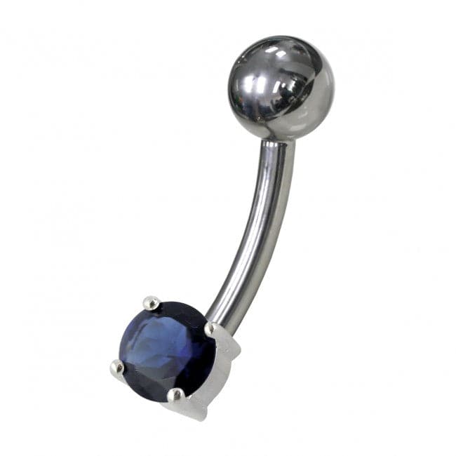 925 Sterling Silver Fancy Non-Moving Curved Belly Ring - Monster Piercing