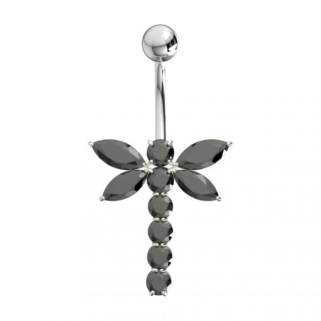 925 Sterling Silver Jewelled Firefly Silver Belly Ring - Monster Piercing