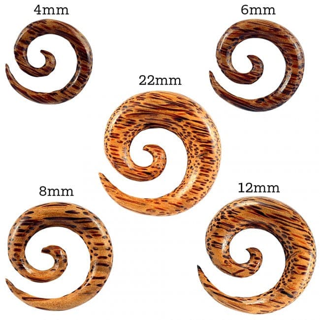 Organic Coco Wood Spiral Ear Expander - Monster Piercing