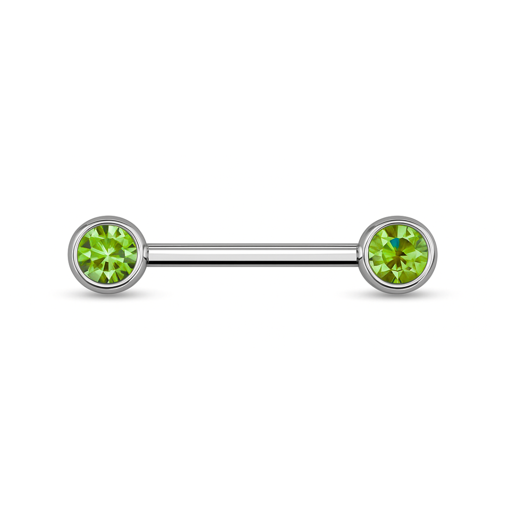 316L Surgical Steel Nipple Bar with Cubic Zirconia Jewelled Ball