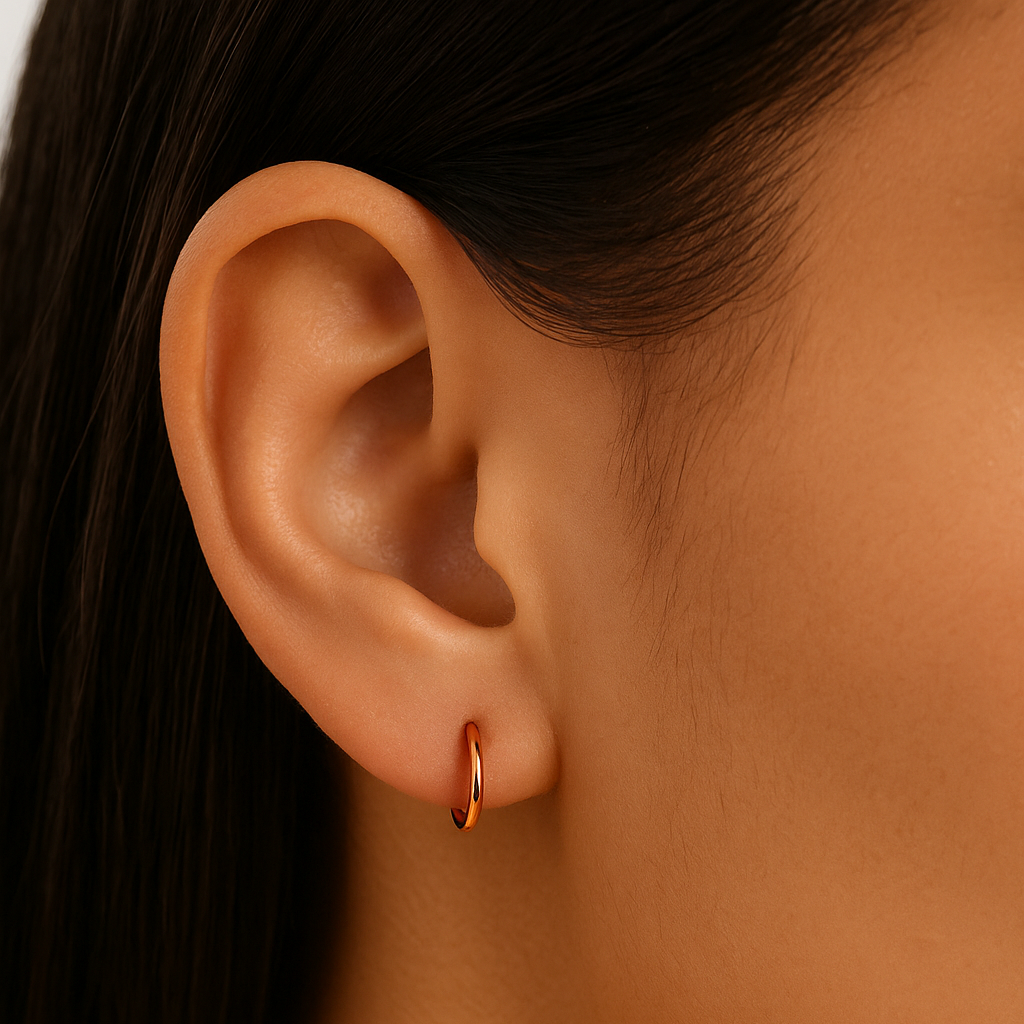 14K Gold Seamless Continuous Nose Hoop Ring - Monster Piercing