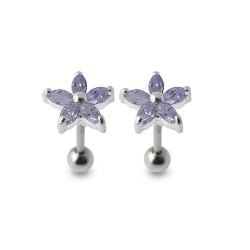 925 Sterling Silver Five Petal Stud - Monster Piercing