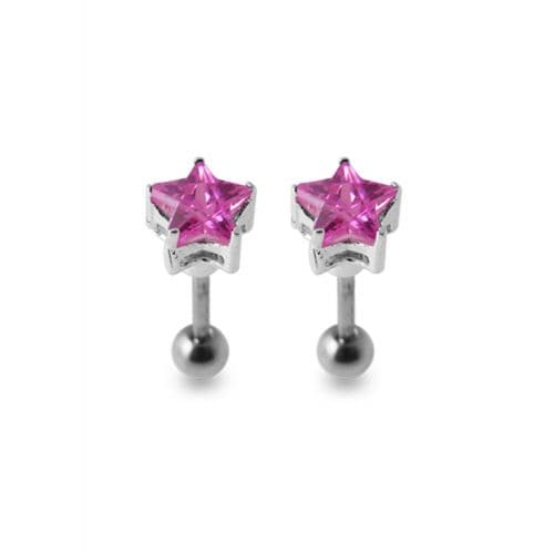 925 Sterling Silver Star Jewelled Ear Stud - Monster Piercing