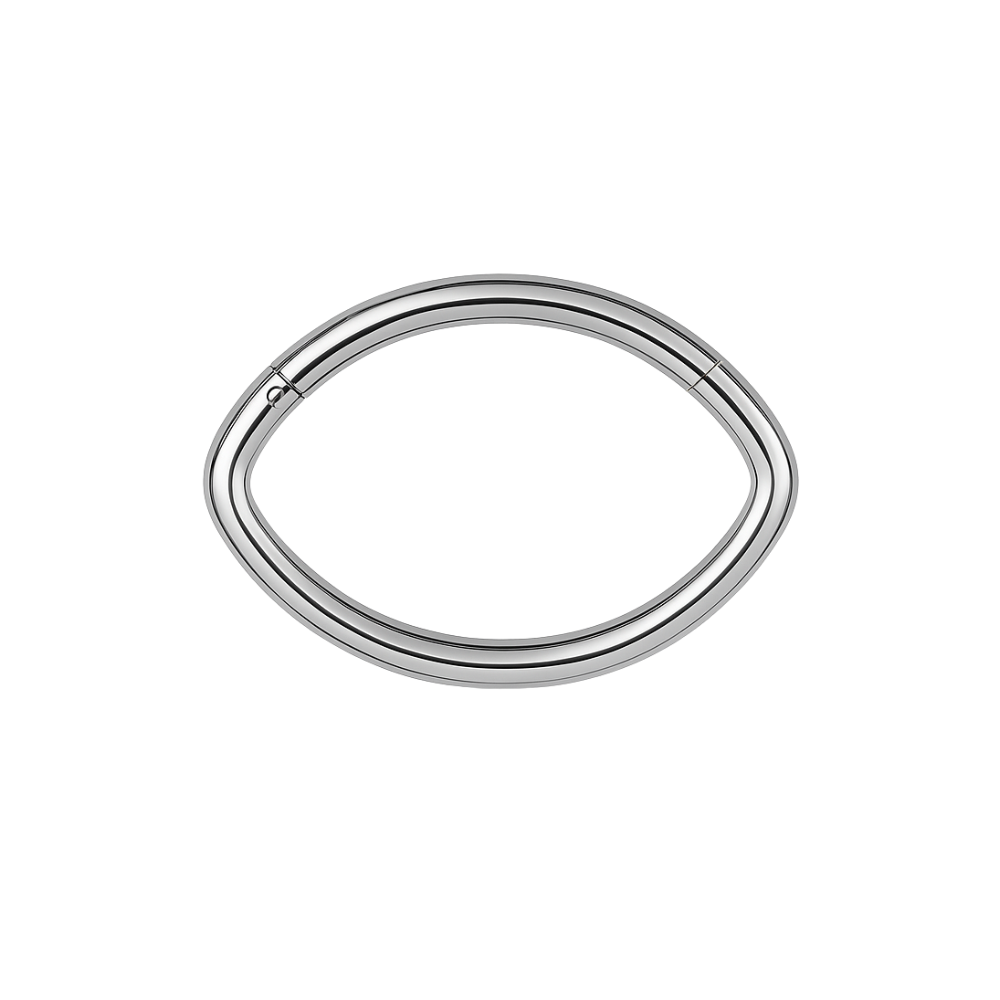316L Surgical Steel Oval Shape Classic Hinged Segment Clicker Ring - Monster Piercing